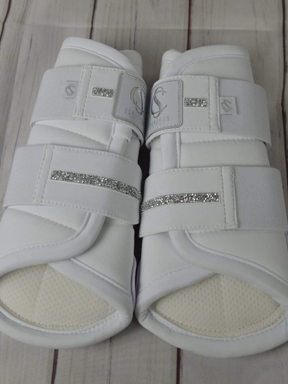 Eskadron Gamaschen Glitter Bling Tendon Boots White Size M NWT